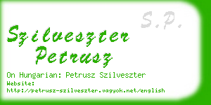szilveszter petrusz business card